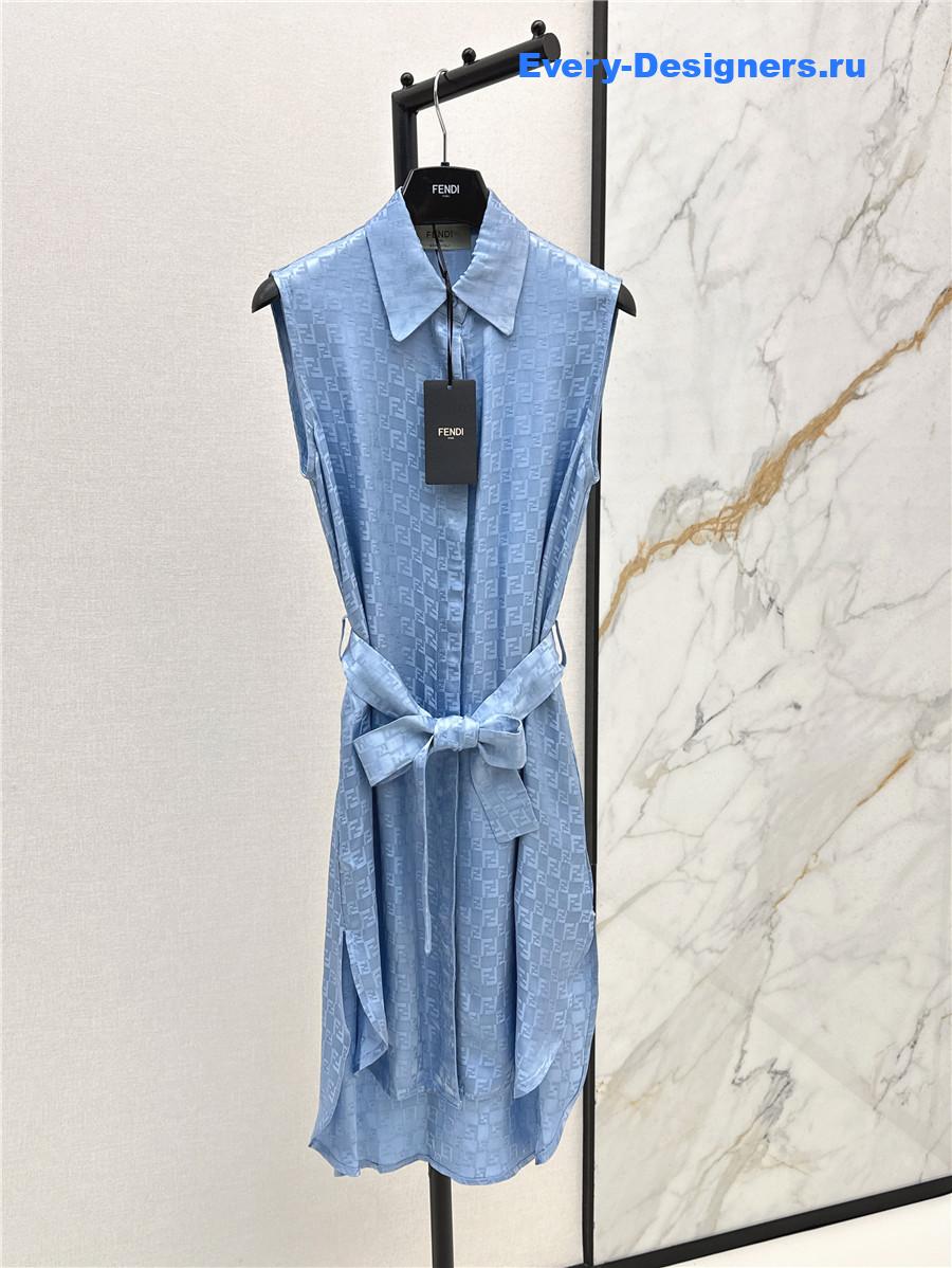 F**di blue bow-detail dress