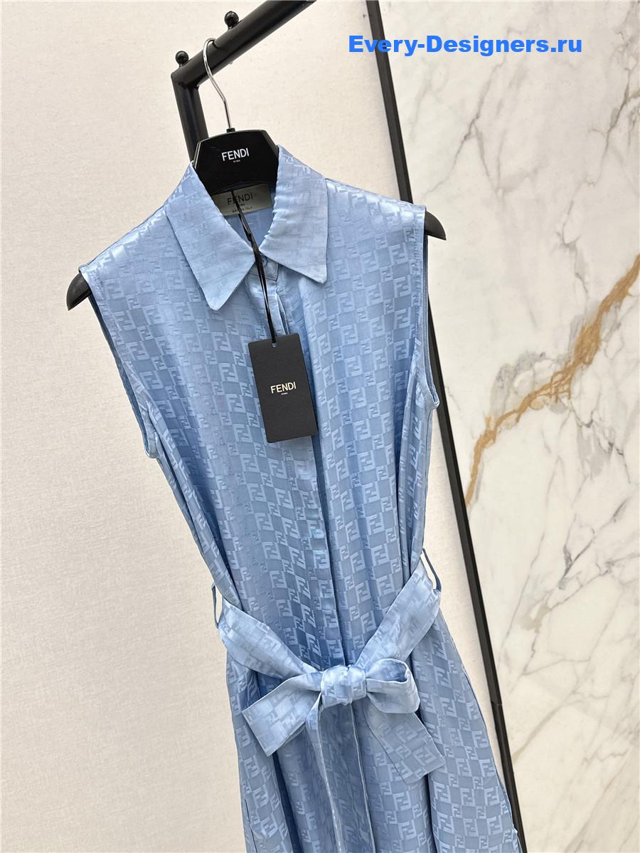 F**di blue bow-detail dress