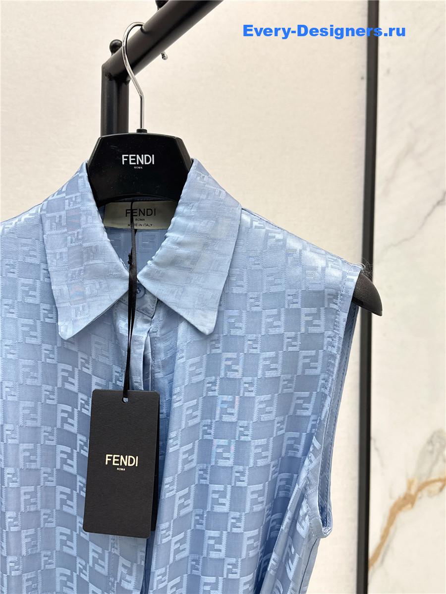 F**di blue bow-detail dress