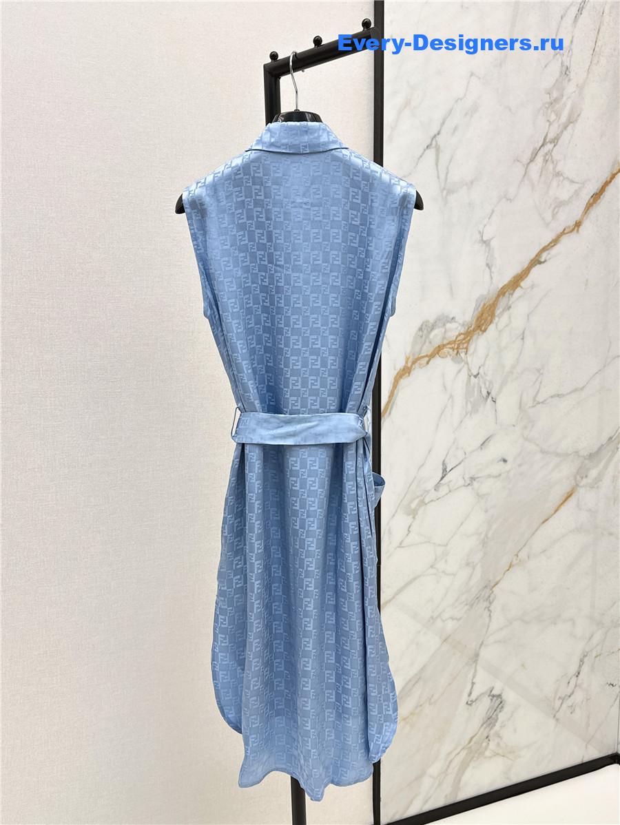 F**di blue bow-detail dress