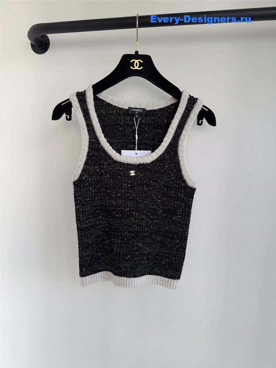 Ch**el floral jacquard knit top