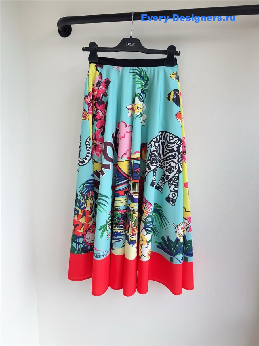 D10r souvenir mid-length flared skirt