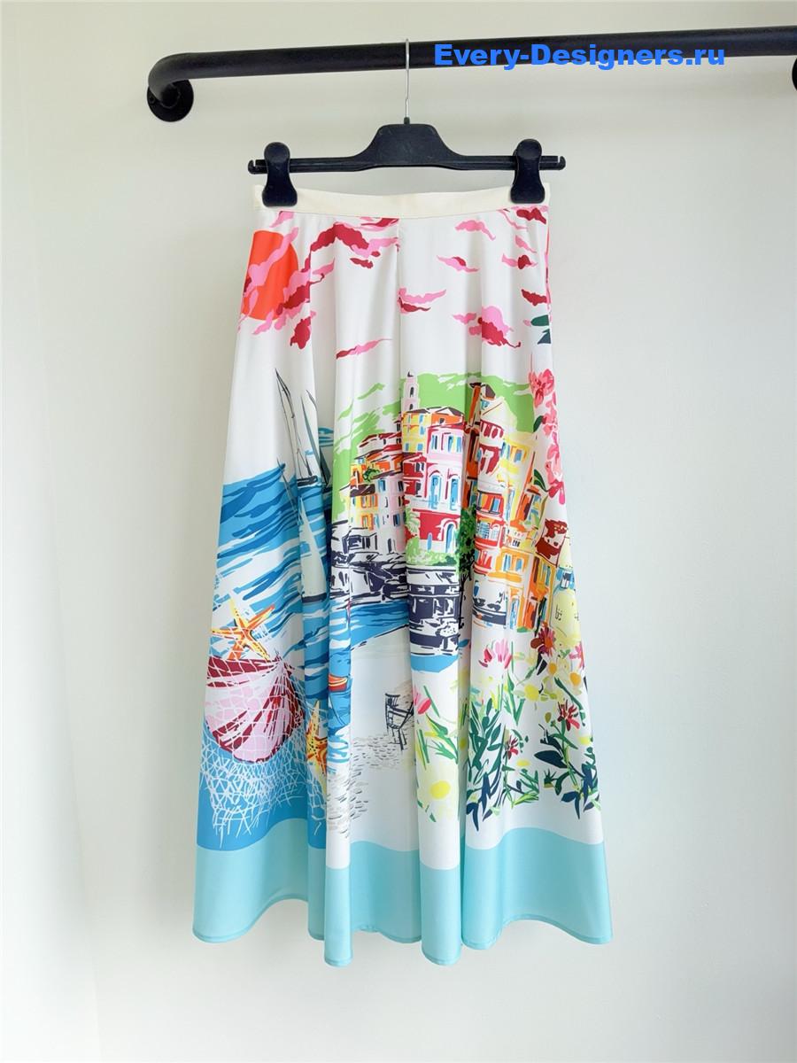 D10r white souvenir flared skirt