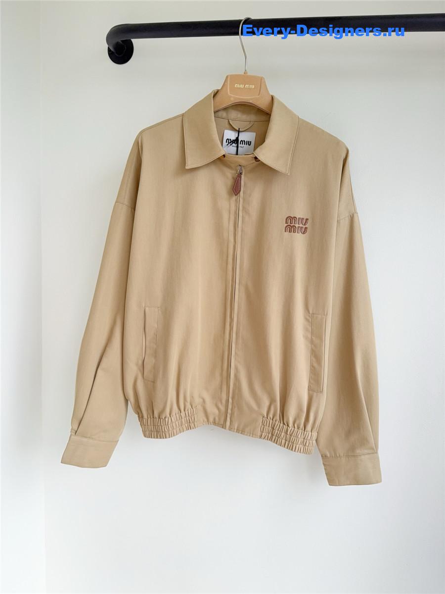 Miu Miu Beige Denim Blouson Jacket