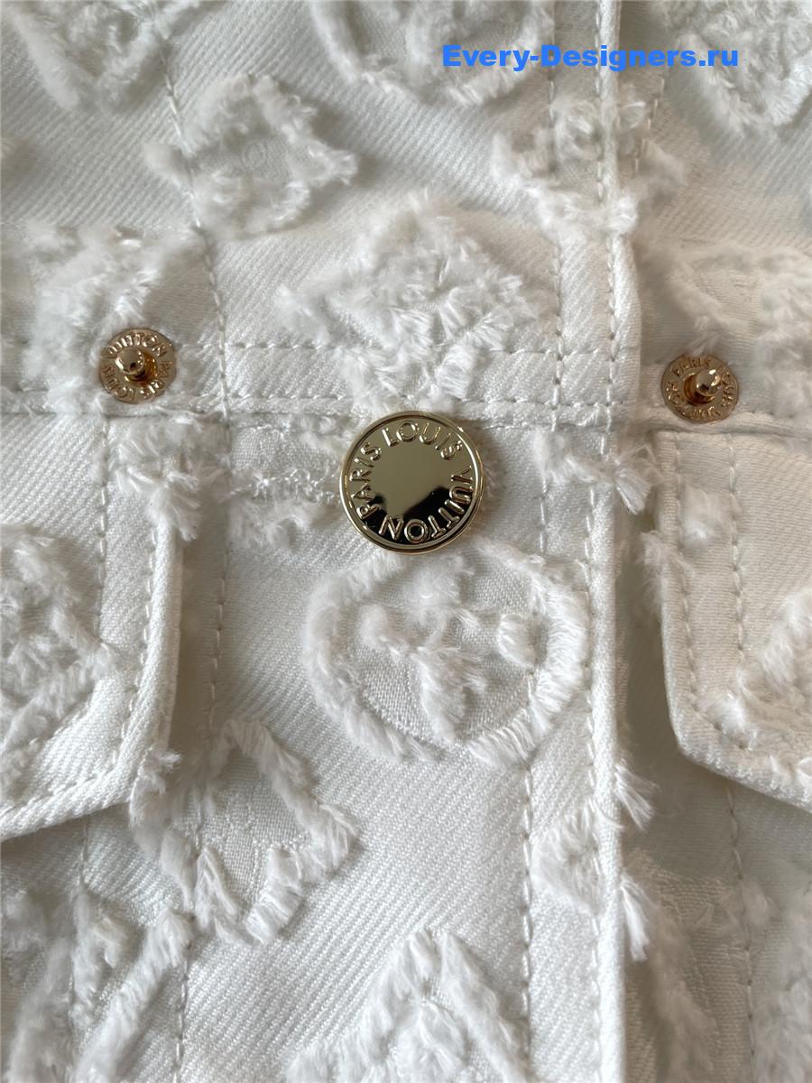 l0vis Vvtt0n sleeveless monogram white denim jacket