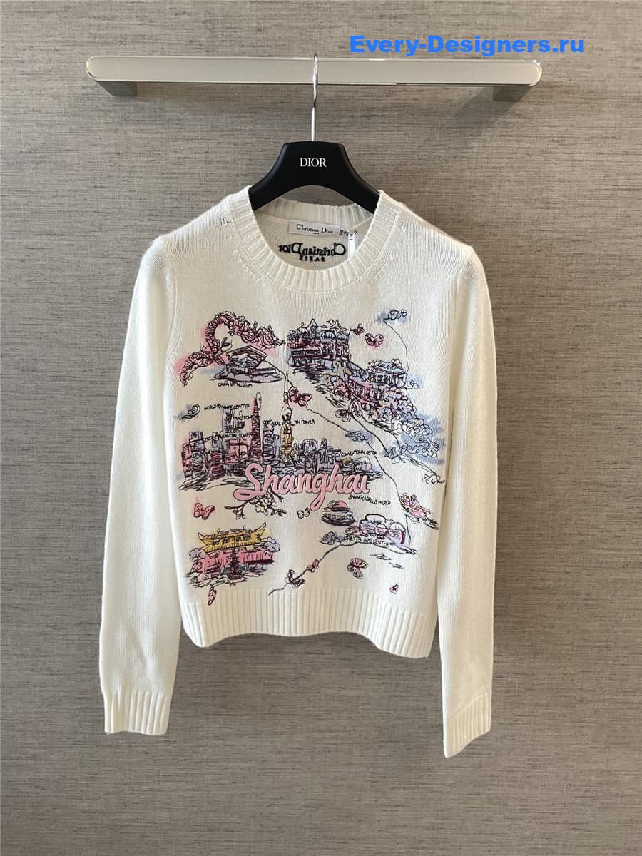 D10r souvenir embroidered cashmere sweater