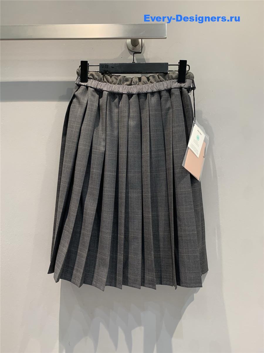 Miu Miu Slate Gray Pleated Dress