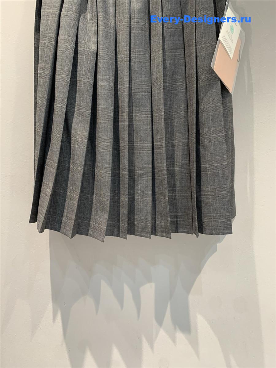 Miu Miu Slate Gray Pleated Dress