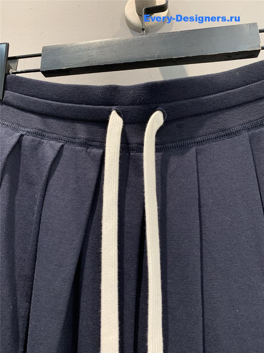 Miu Miu Blue Pleated Midi Skirt