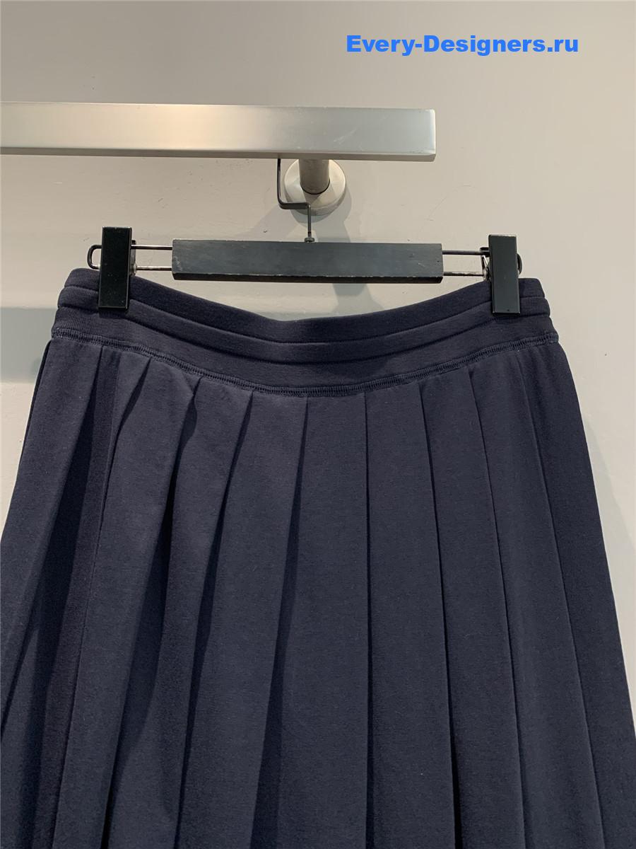 Miu Miu Blue Pleated Midi Skirt