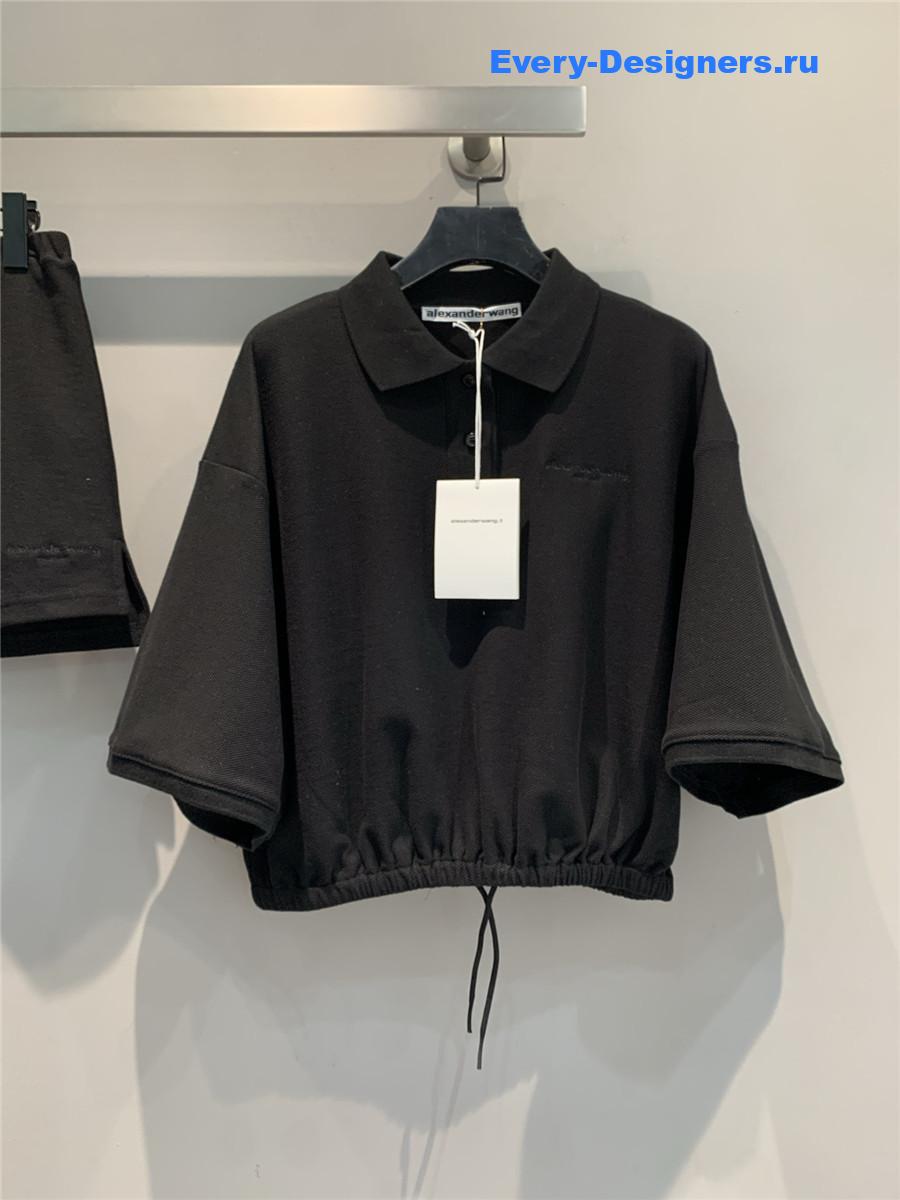 A1exa*der wang black piqué polo