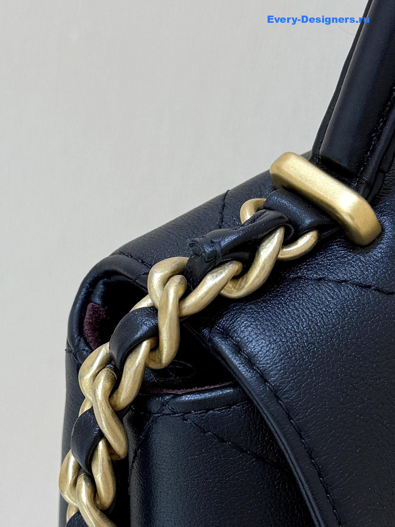 Ch**el calfskin top handle flap