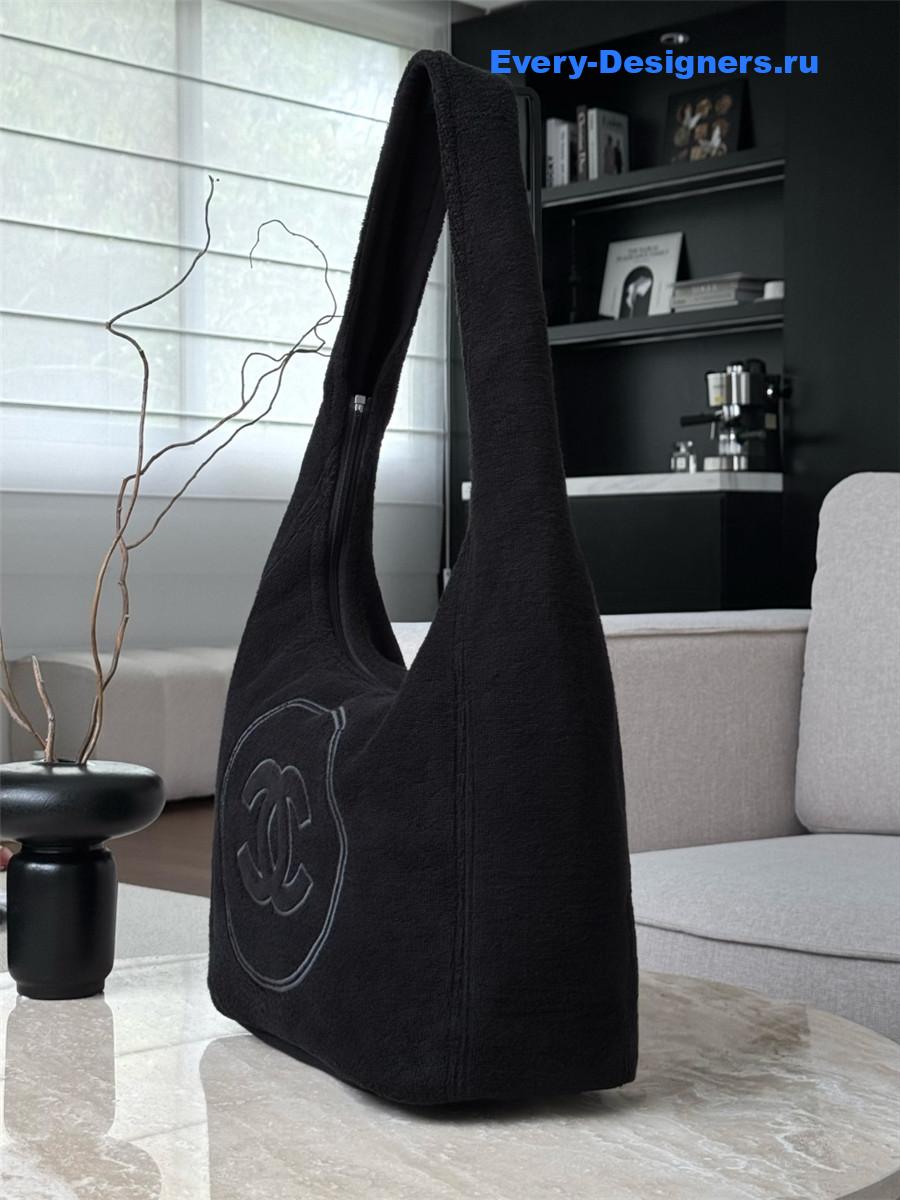 Ch**el black denim hobo bag