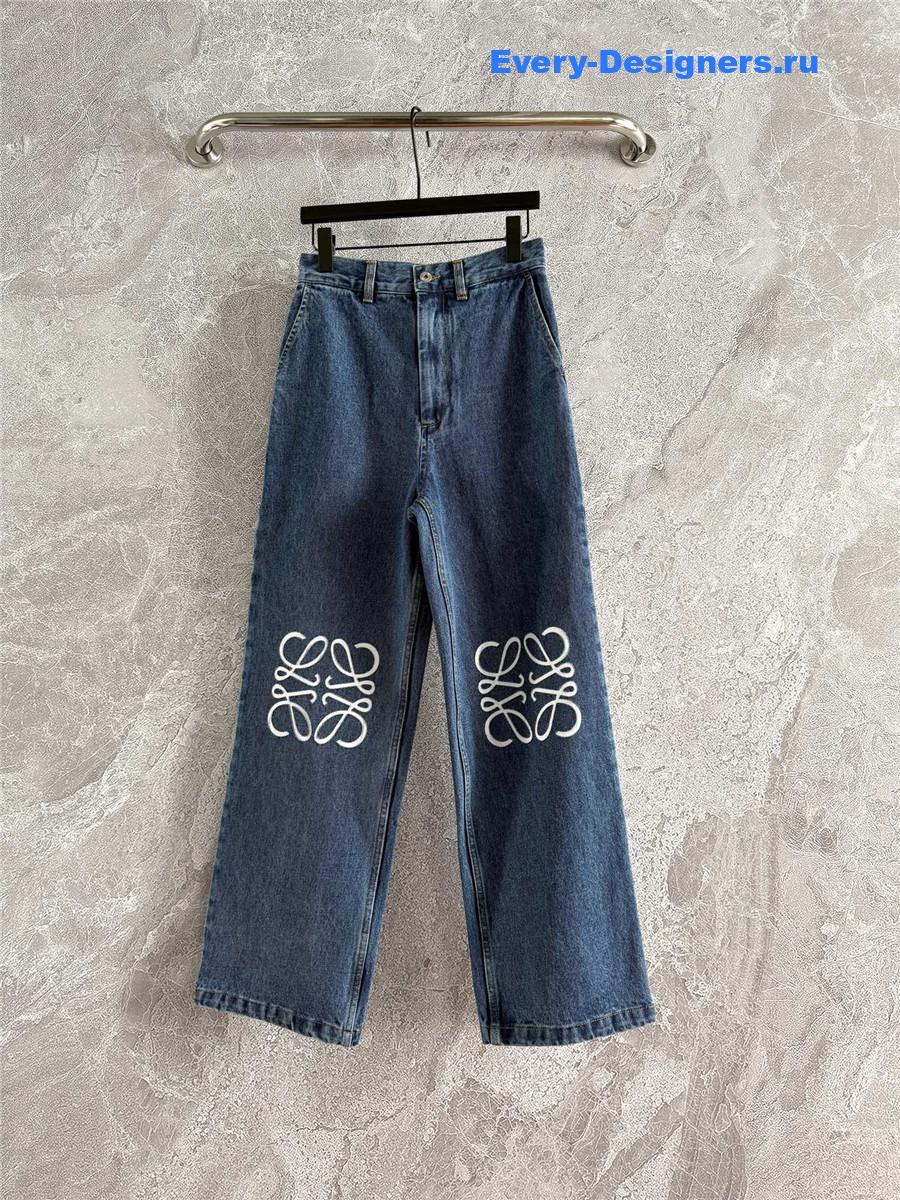 L0ew* logo embroidered straight leg jeans
