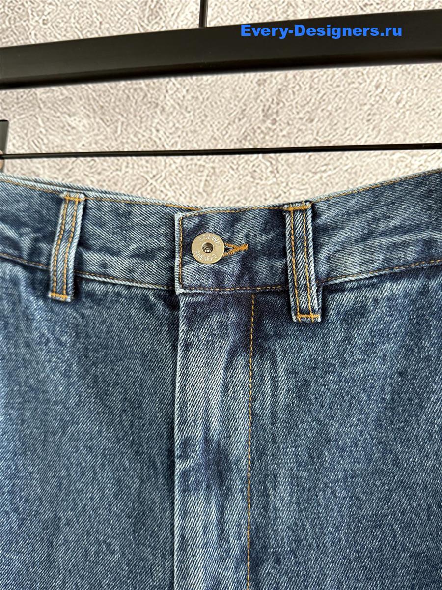 L0ew* logo embroidered straight leg jeans