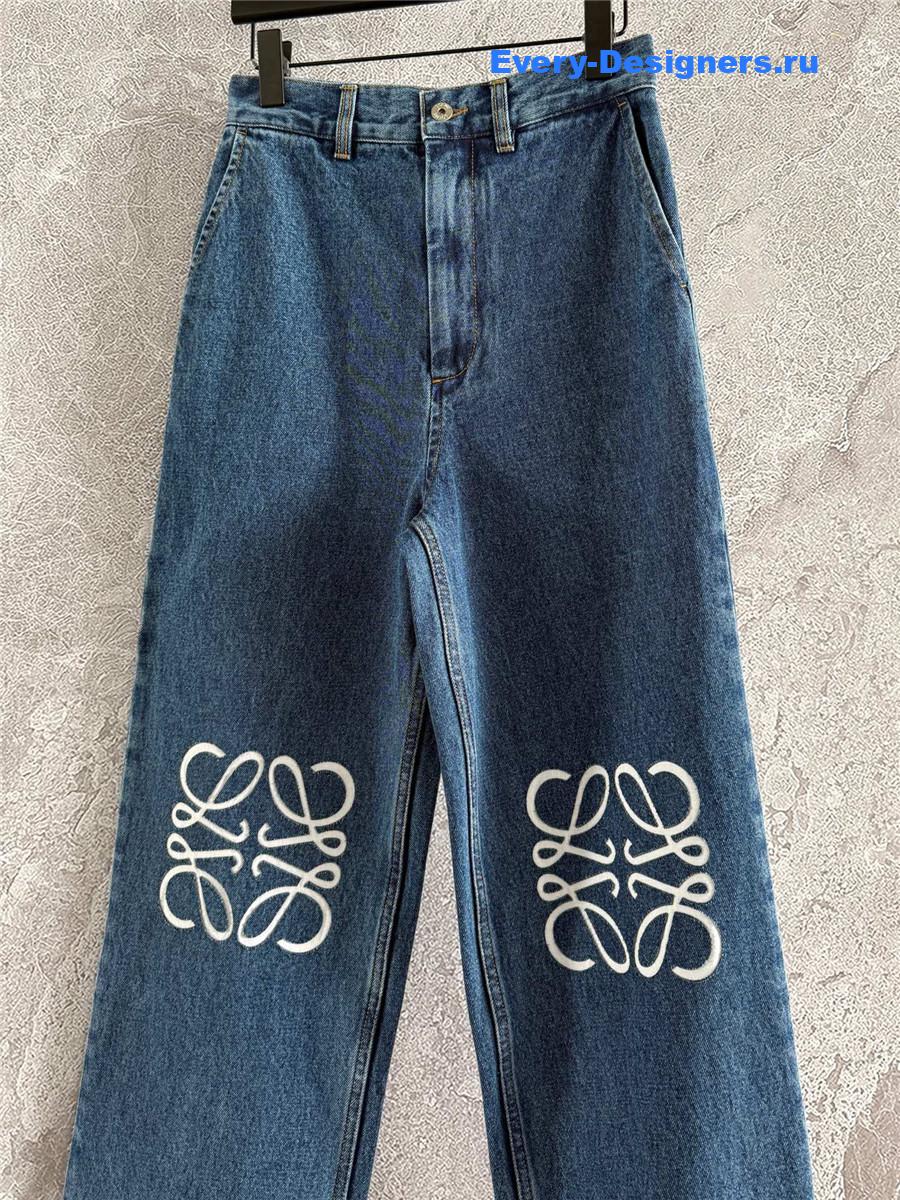 L0ew* logo embroidered straight leg jeans