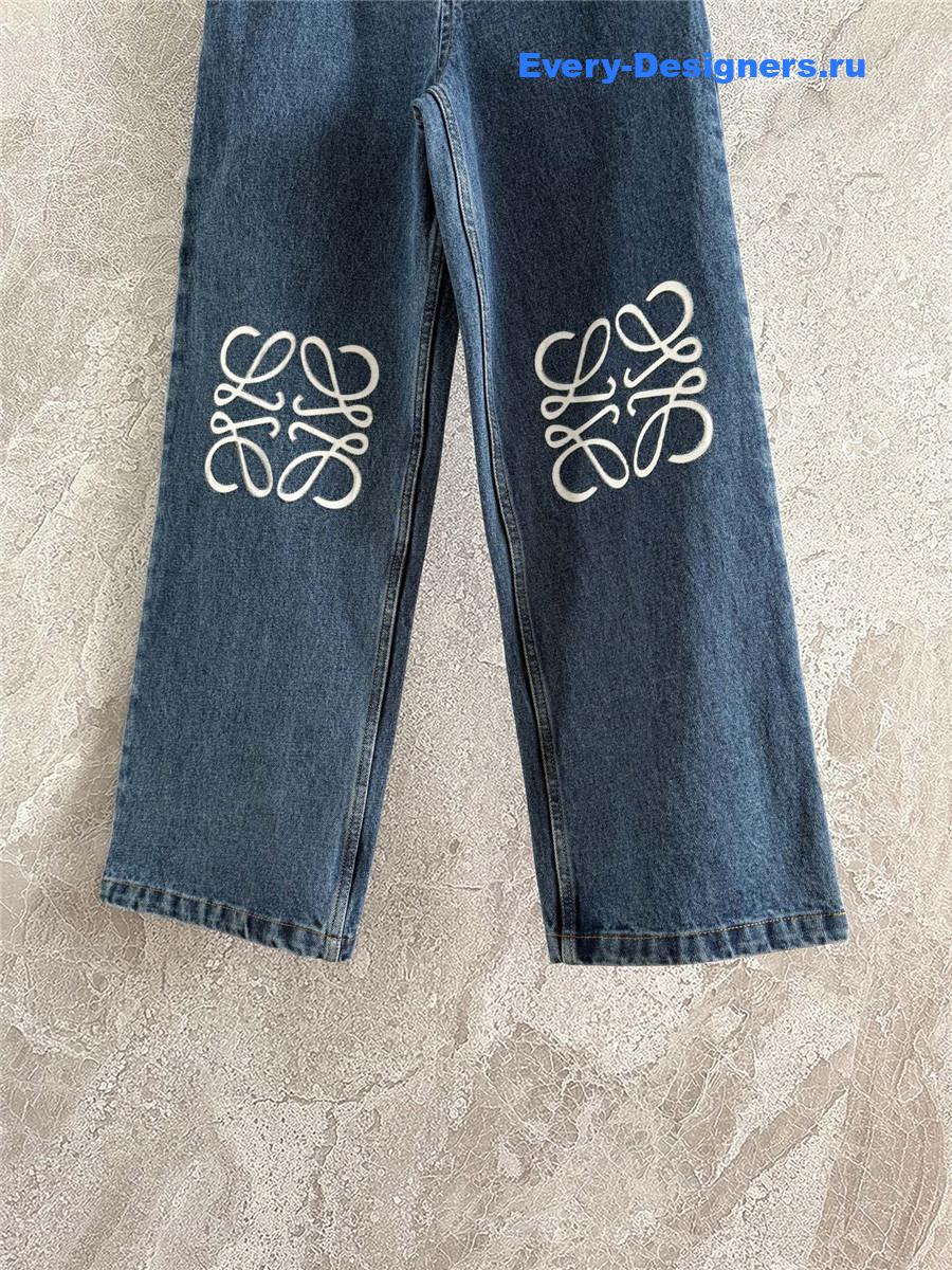 L0ew* logo embroidered straight leg jeans