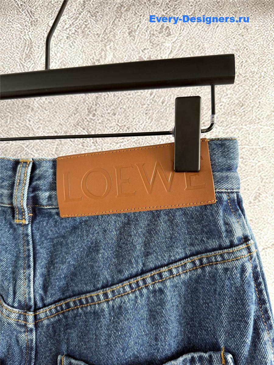 L0ew* logo embroidered straight leg jeans