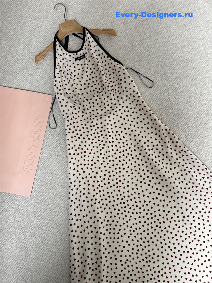 Miu Miu Pink V-Neck Suspender Dress