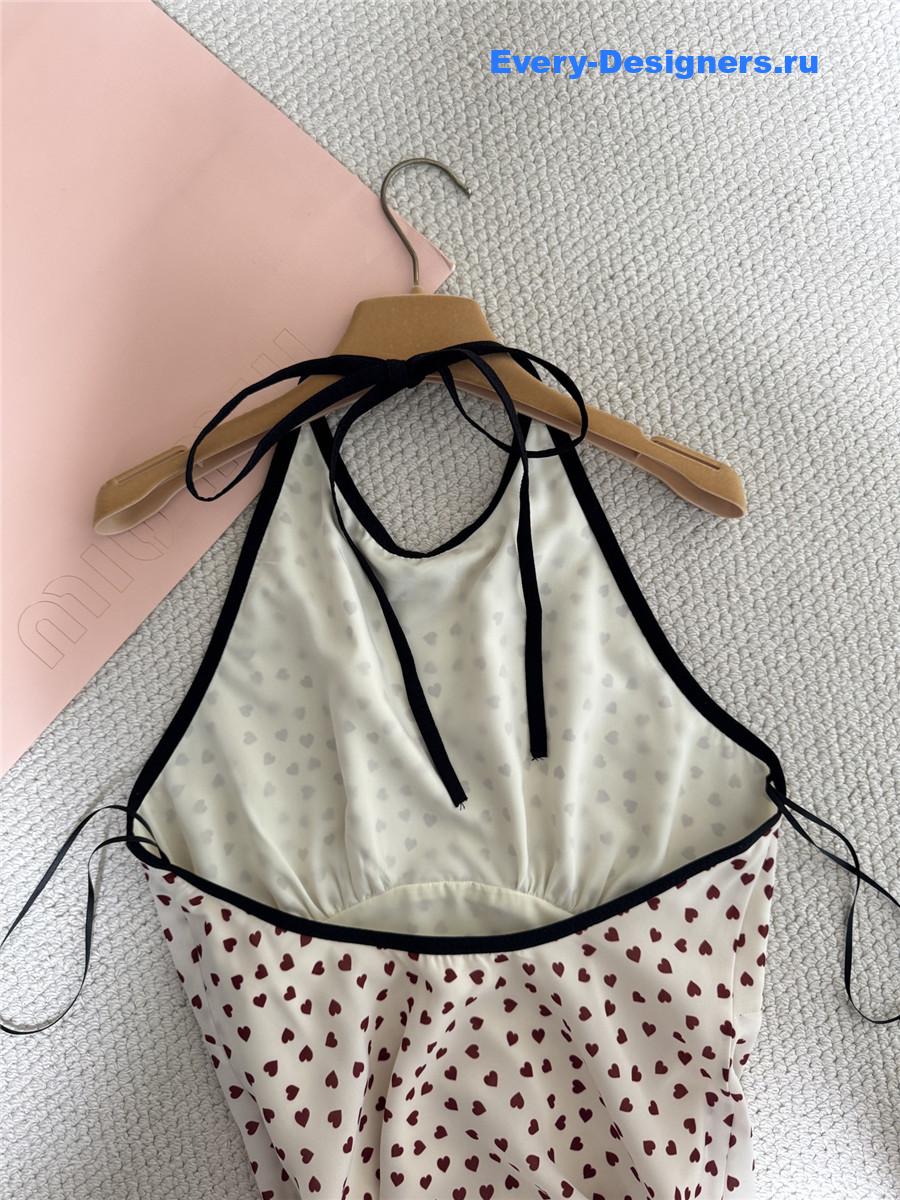 Miu Miu Pink V-Neck Suspender Dress