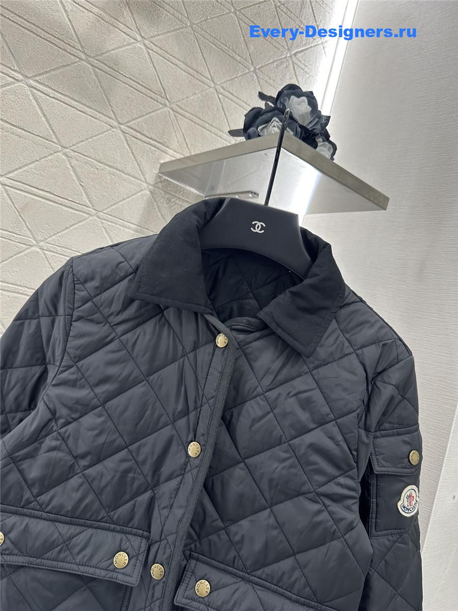 moncler black D1am0nd-quilted shirt jacket