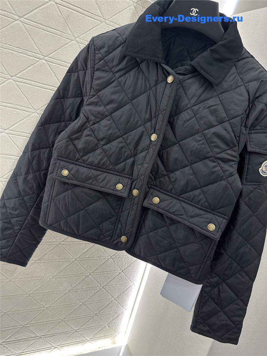 moncler black D1am0nd-quilted shirt jacket