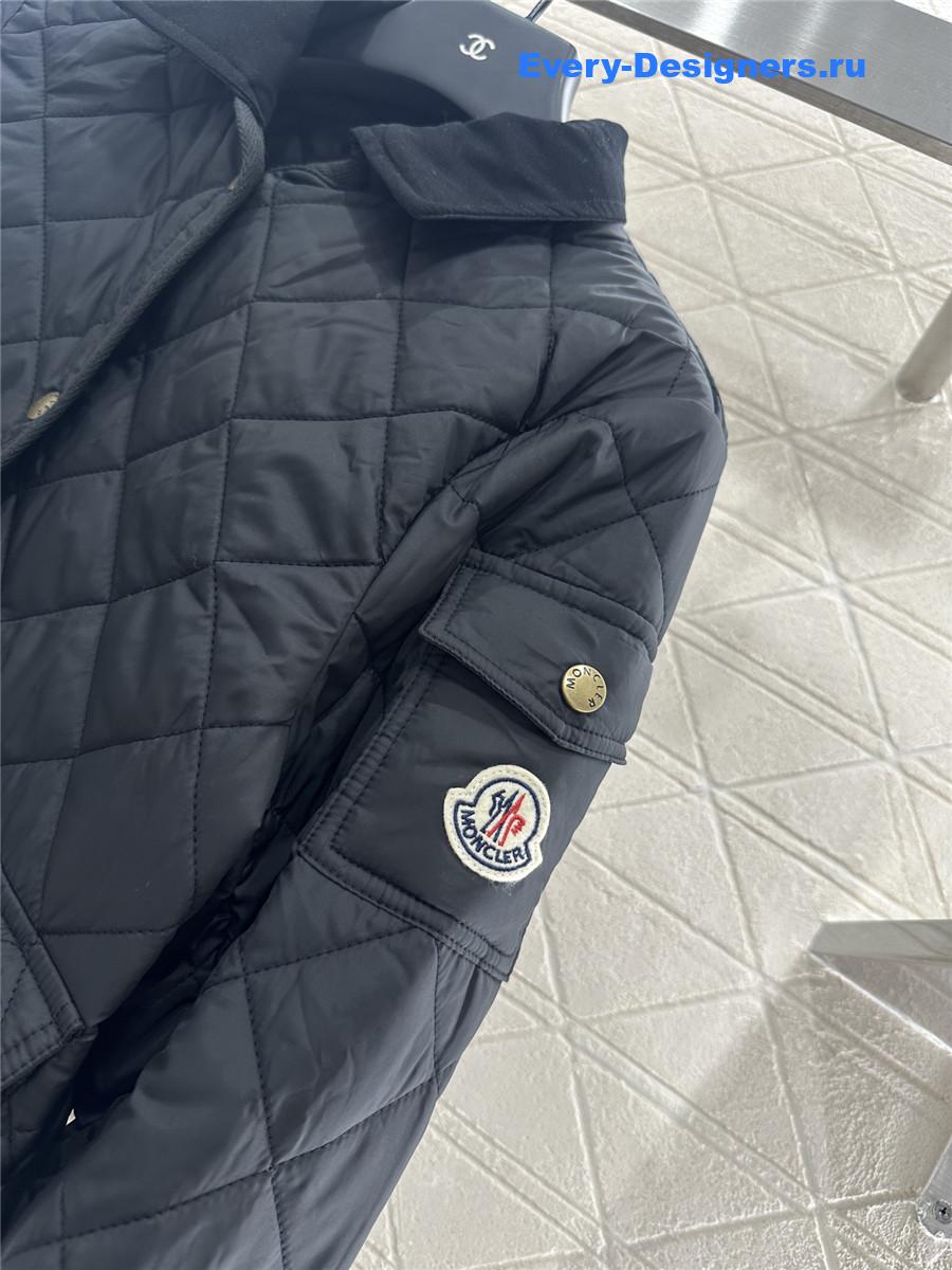 moncler black D1am0nd-quilted shirt jacket