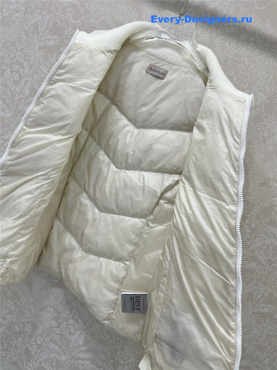 Moncler White Ribbed-Panel Jacket