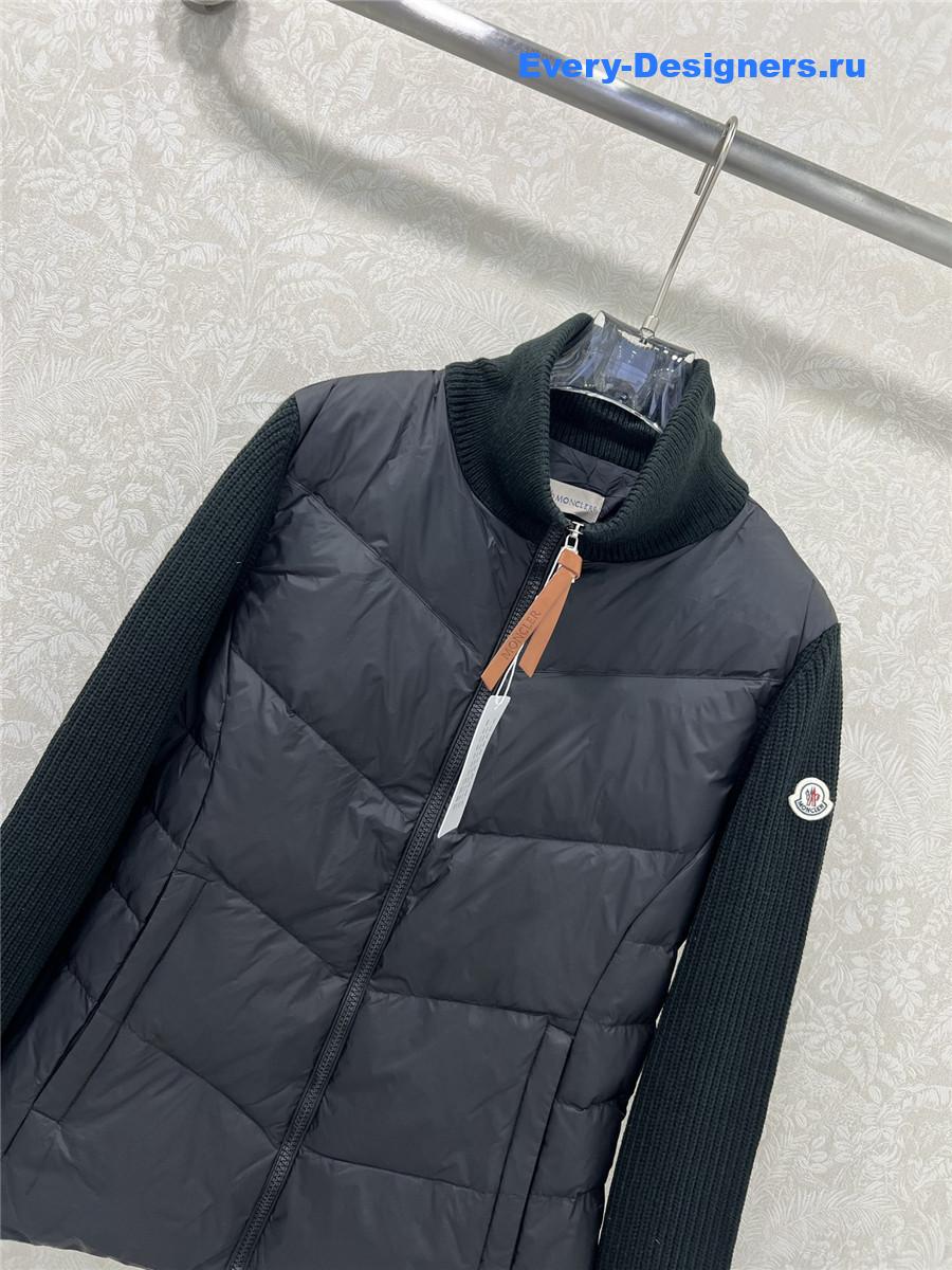 Moncler Black Ribbed-Panel Jacket