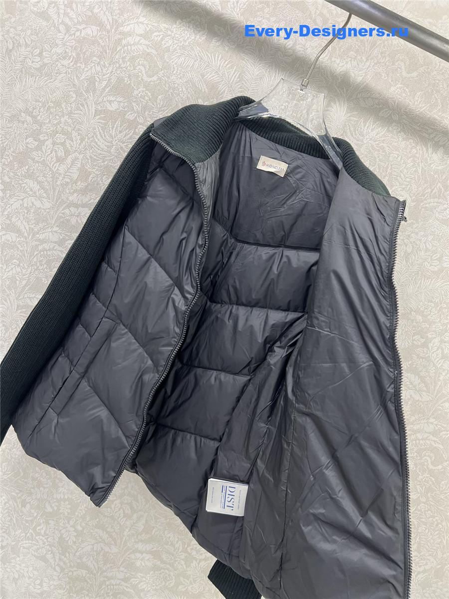 Moncler Black Ribbed-Panel Jacket