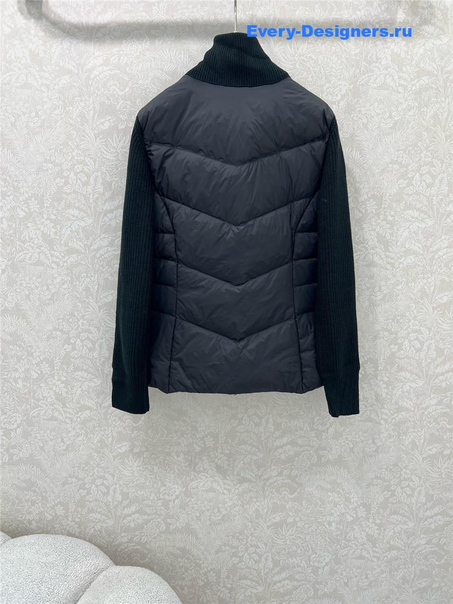 Moncler Black Ribbed-Panel Jacket