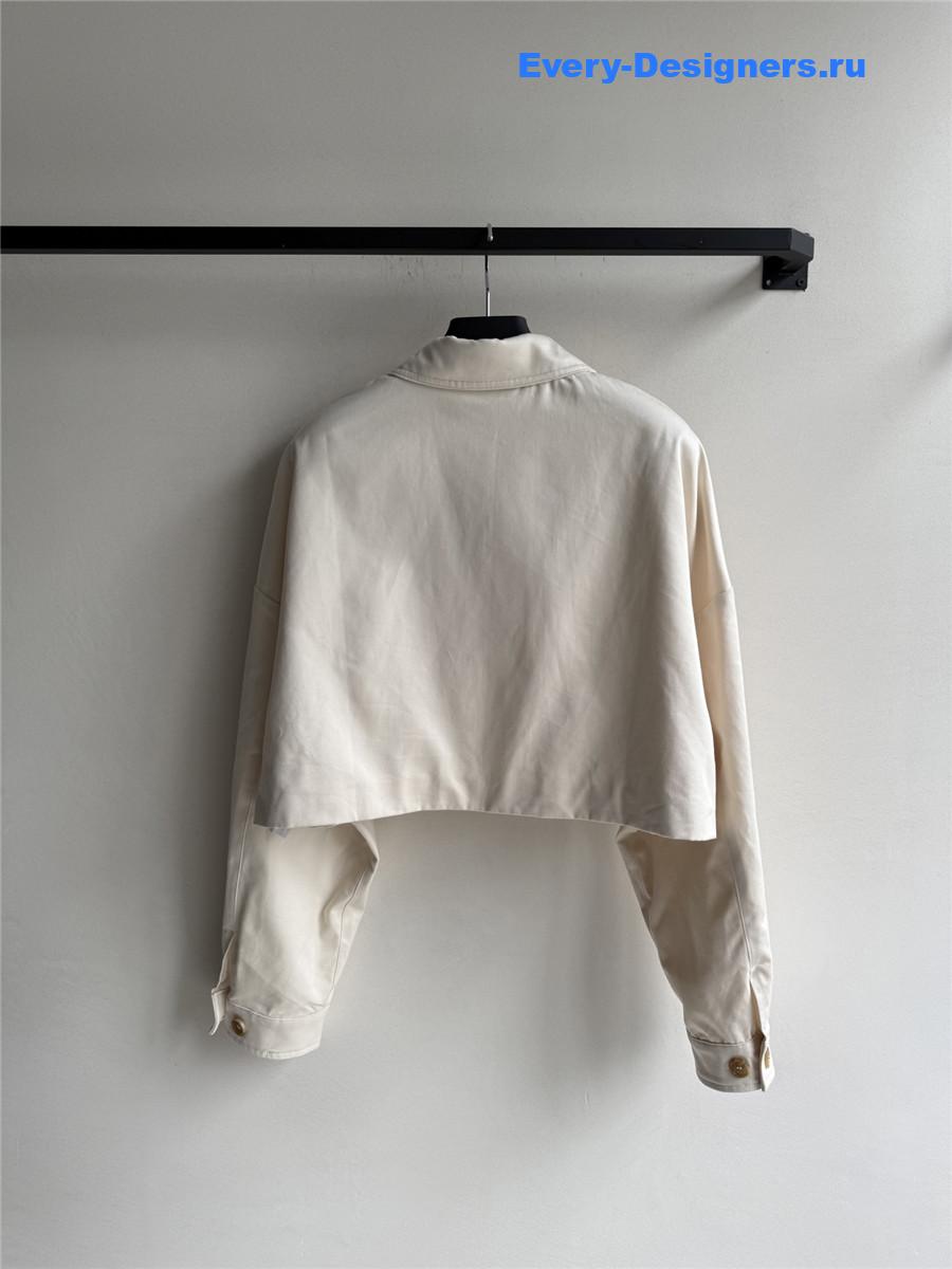 Pra*a white denim blouson jacket