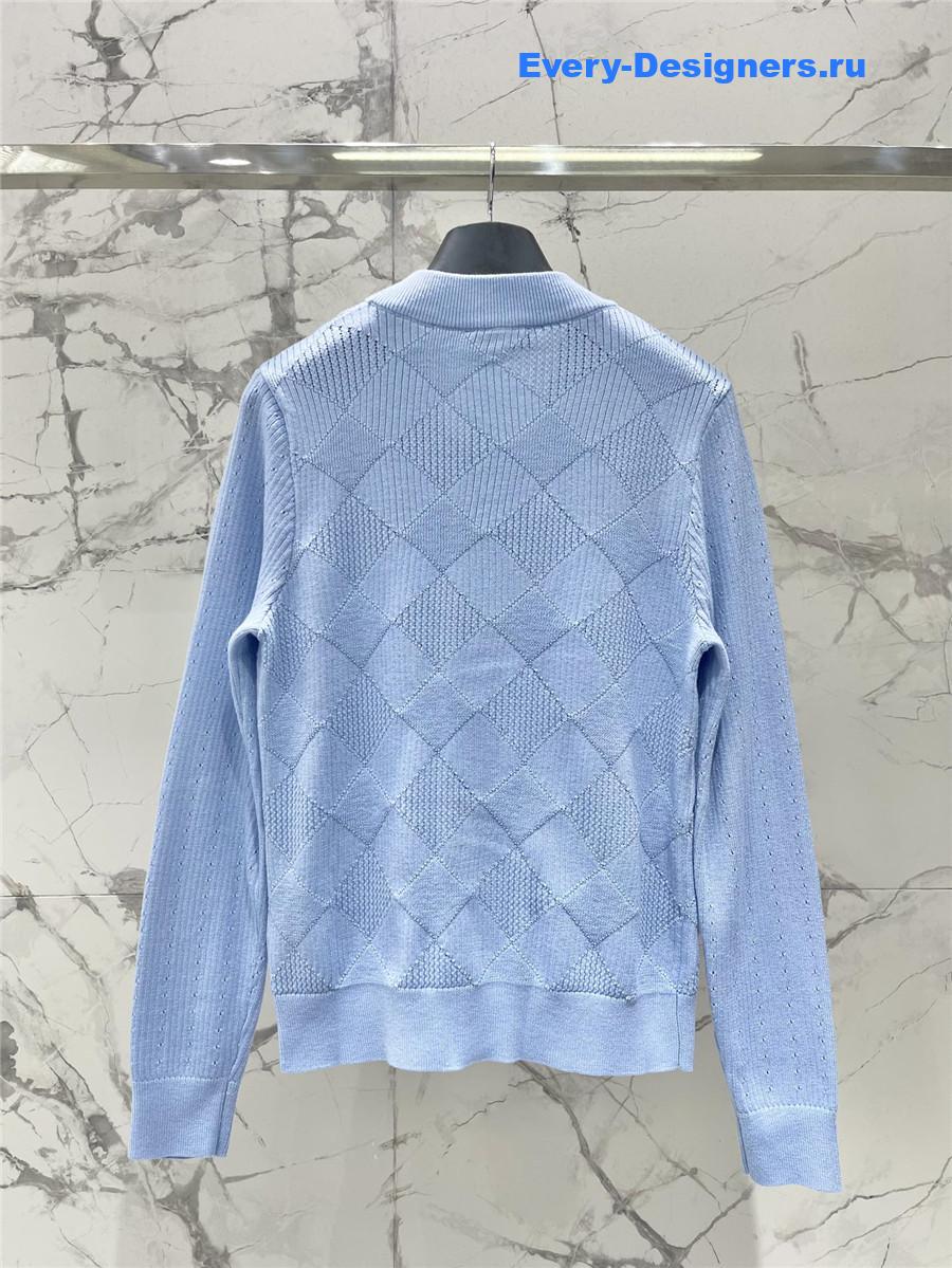 Balmain Blue Emblème Cardigan