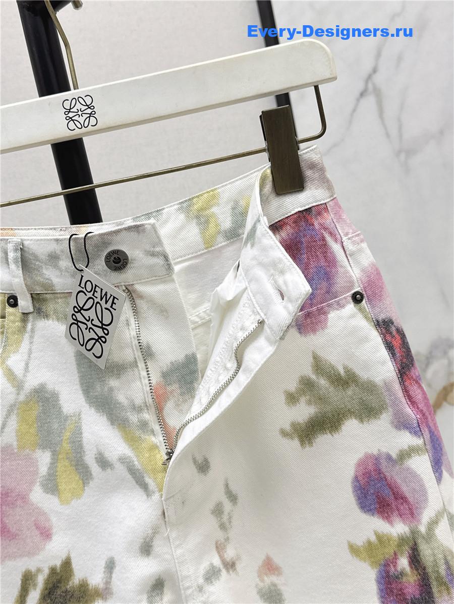 L0ew* floral-print wide-leg jeans