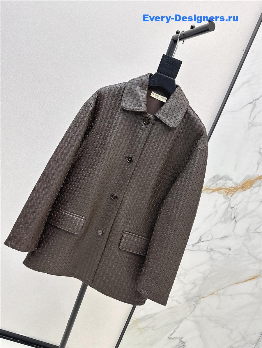 b0tt*ga Ven*ta brown intrecciato jacket