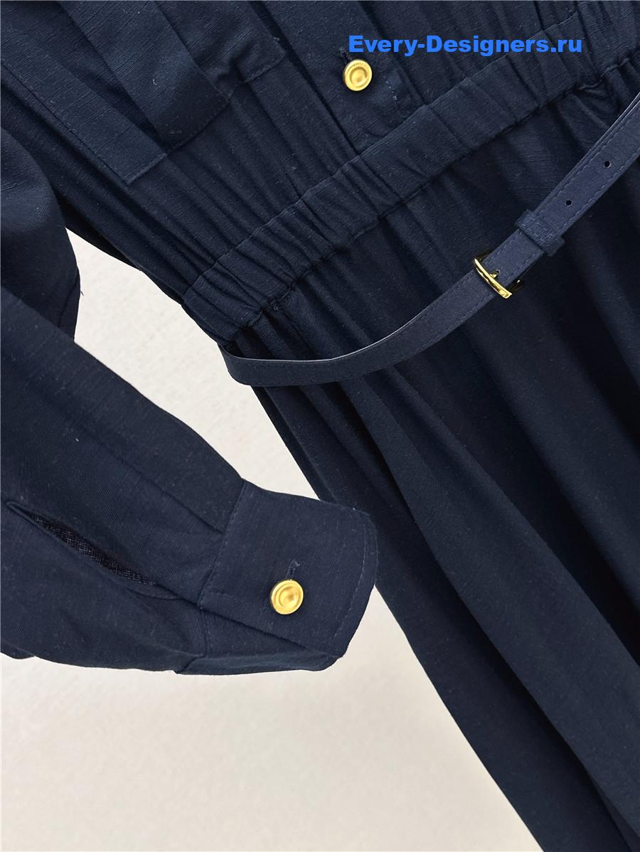 L0r0 P1ana shirt collar long sleeve shirt dress