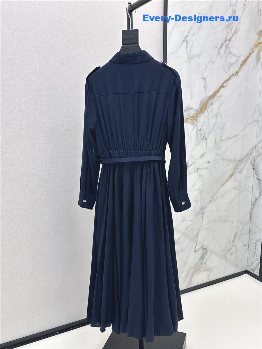 L0r0 P1ana shirt collar long sleeve shirt dress