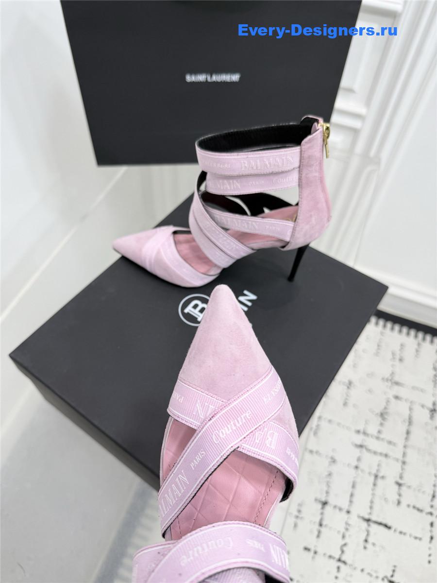 Balmain Pink Ribbon Pumps