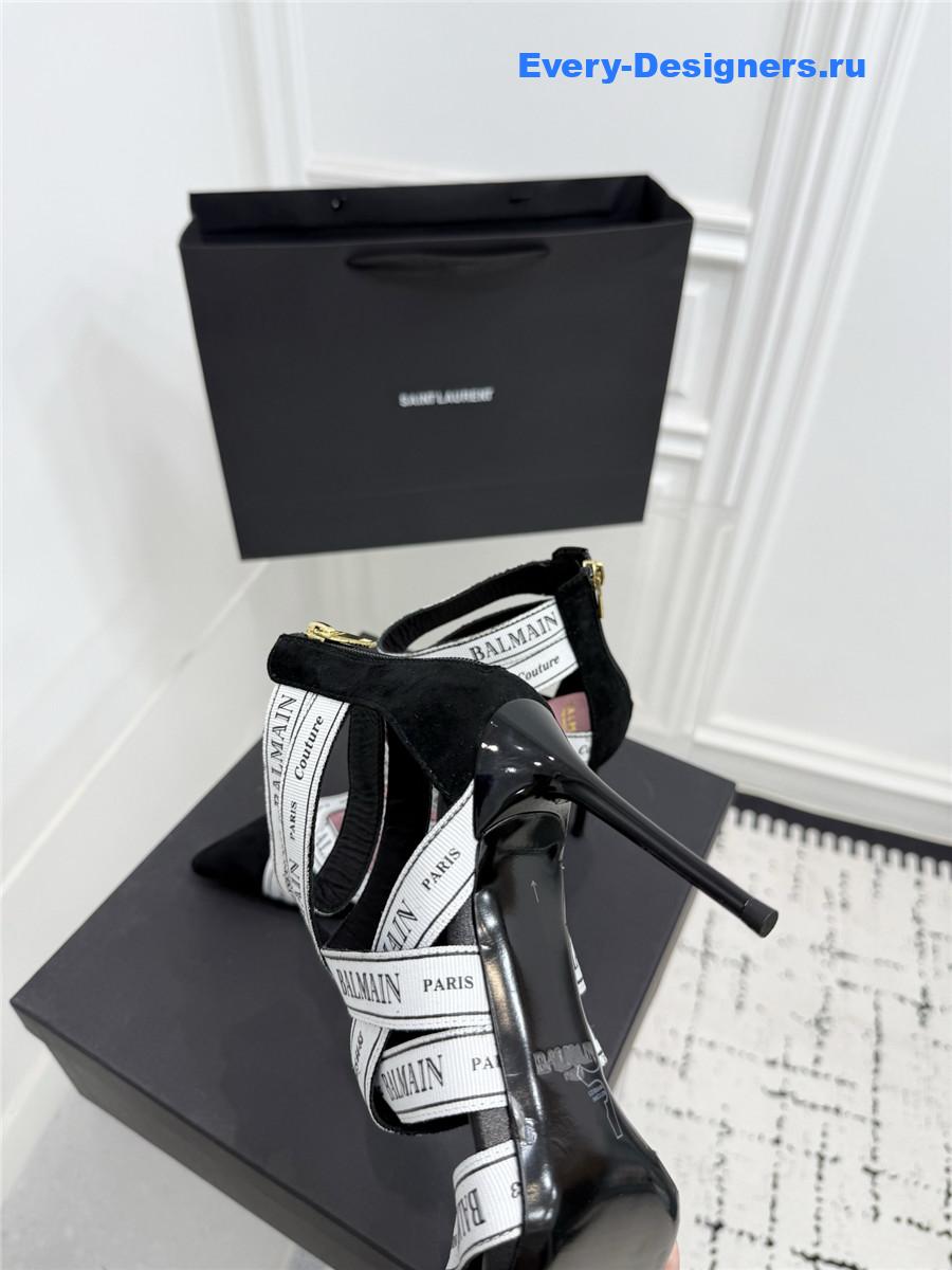 Balmain White Ribbon Pumps