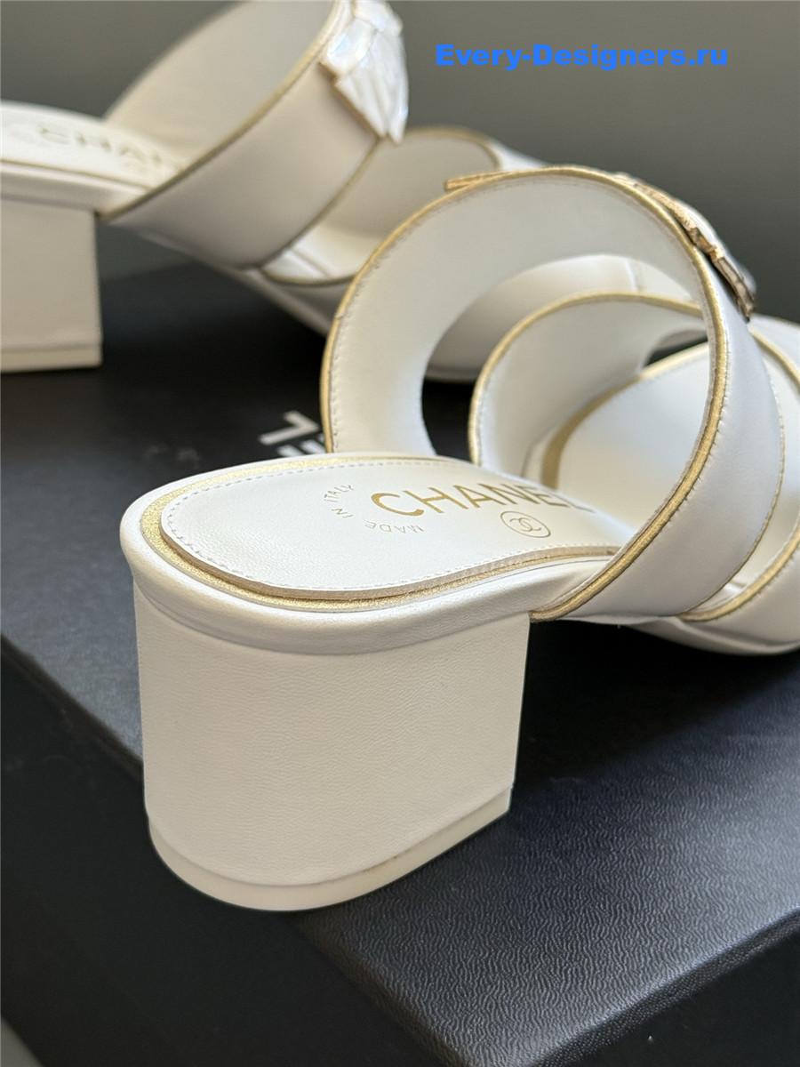 Ch**el white bowknot sandals