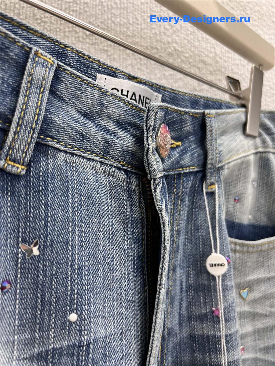 Ch**el blue wide leg jeans