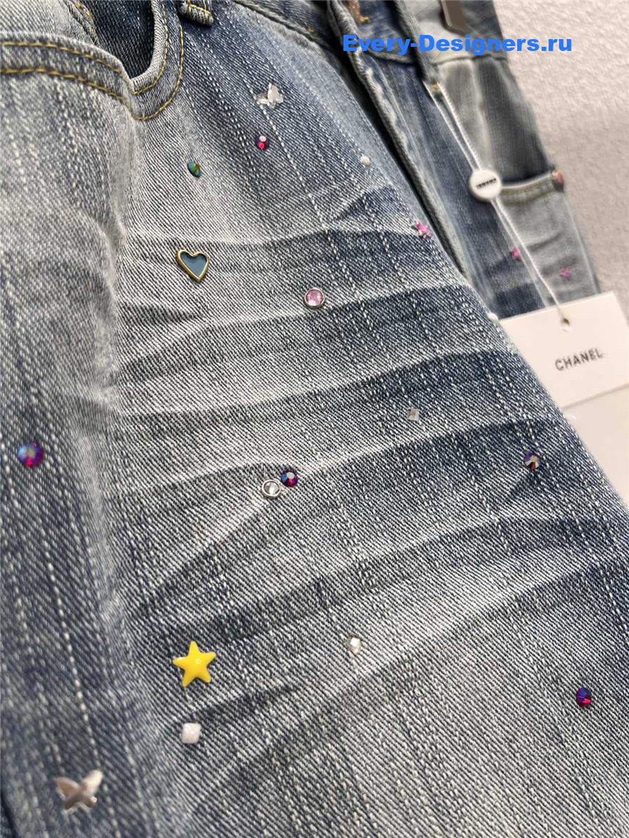 Ch**el blue wide leg jeans