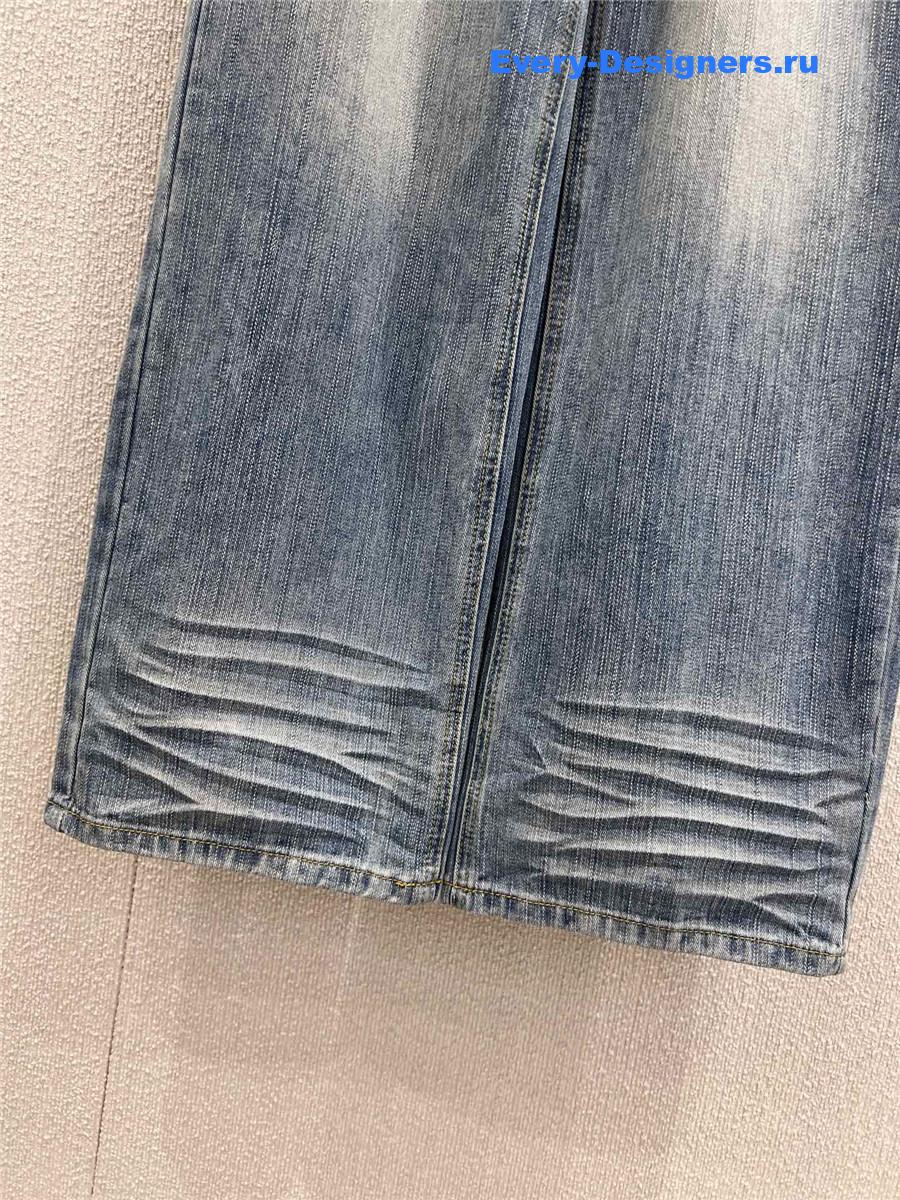 Ch**el blue wide leg jeans