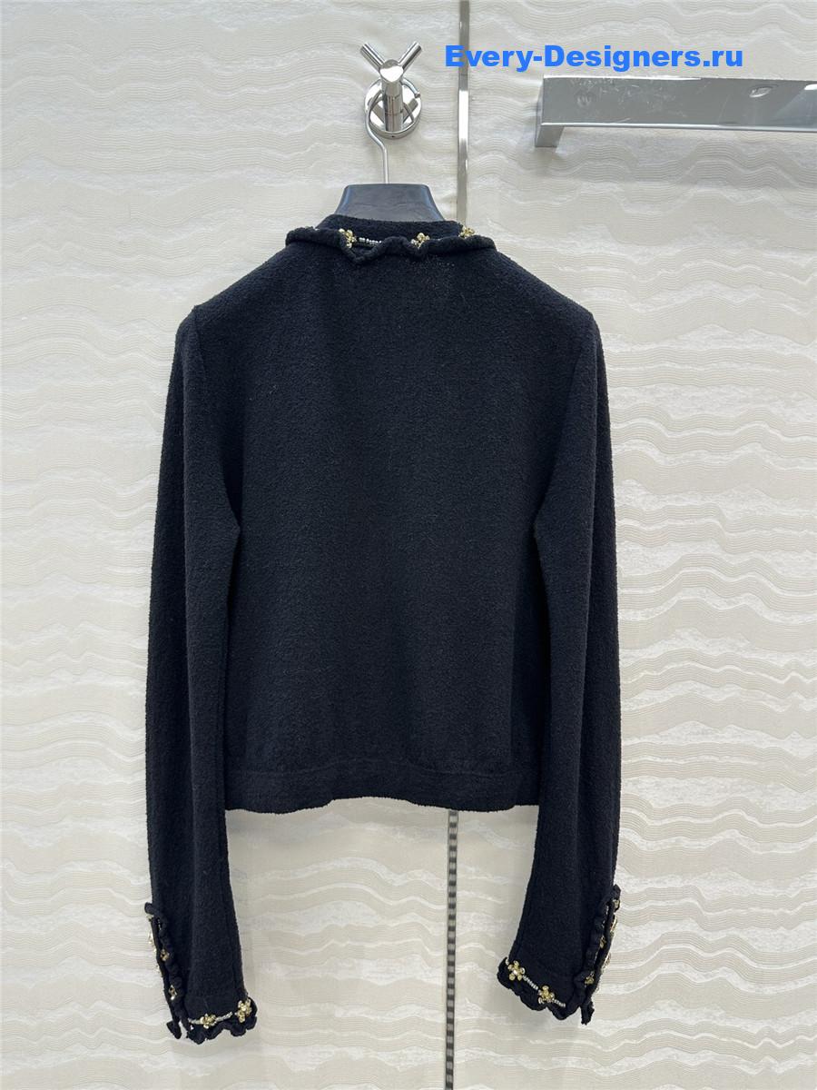 Ch**el ruffled lace knitted v-neck cardigan