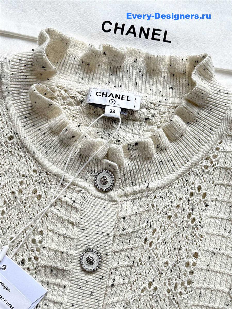 Ch**el white sequin cardigan
