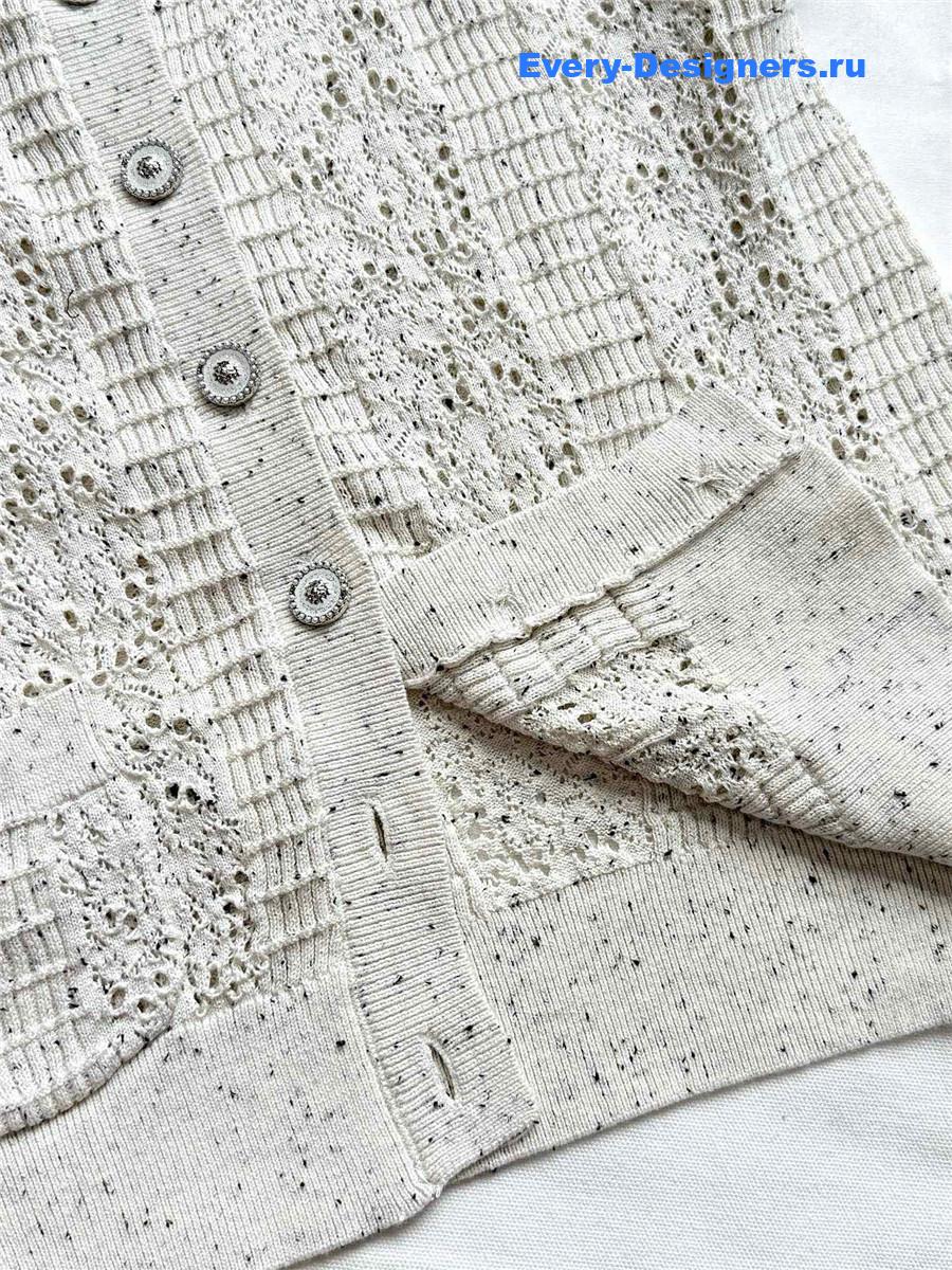Ch**el white sequin cardigan