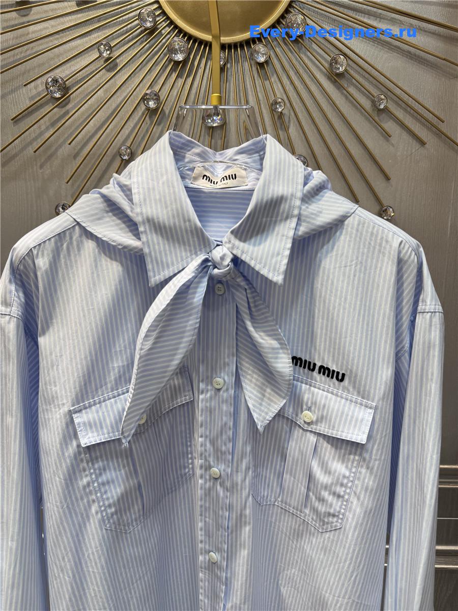 Miu Miu Striped Shirt with Scarf