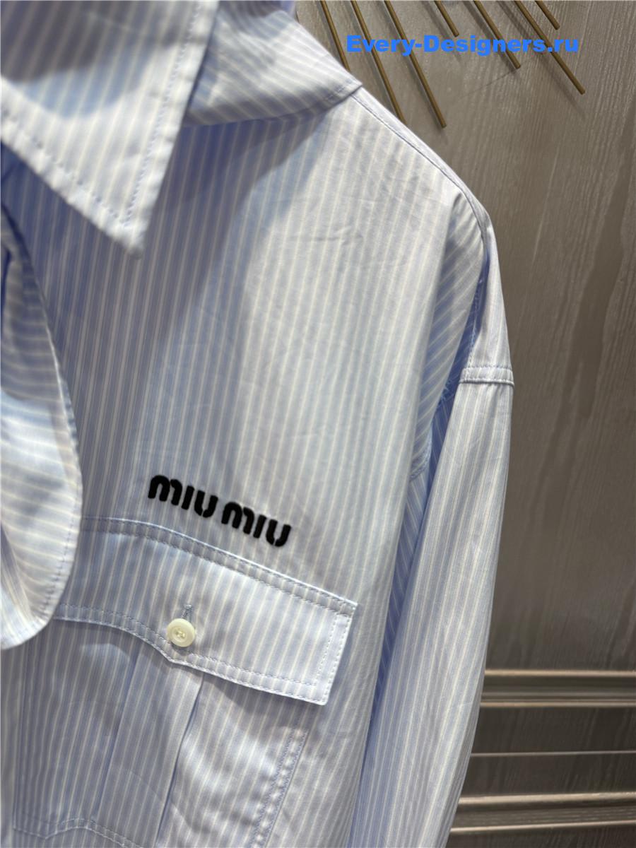 Miu Miu Striped Shirt with Scarf