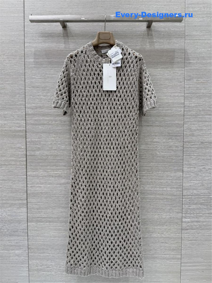 BC Dazzling Net Dress in Cool Beige