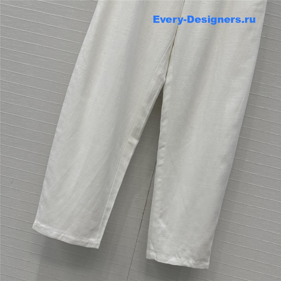 L0r0 P1ana white cotton-linen trousers